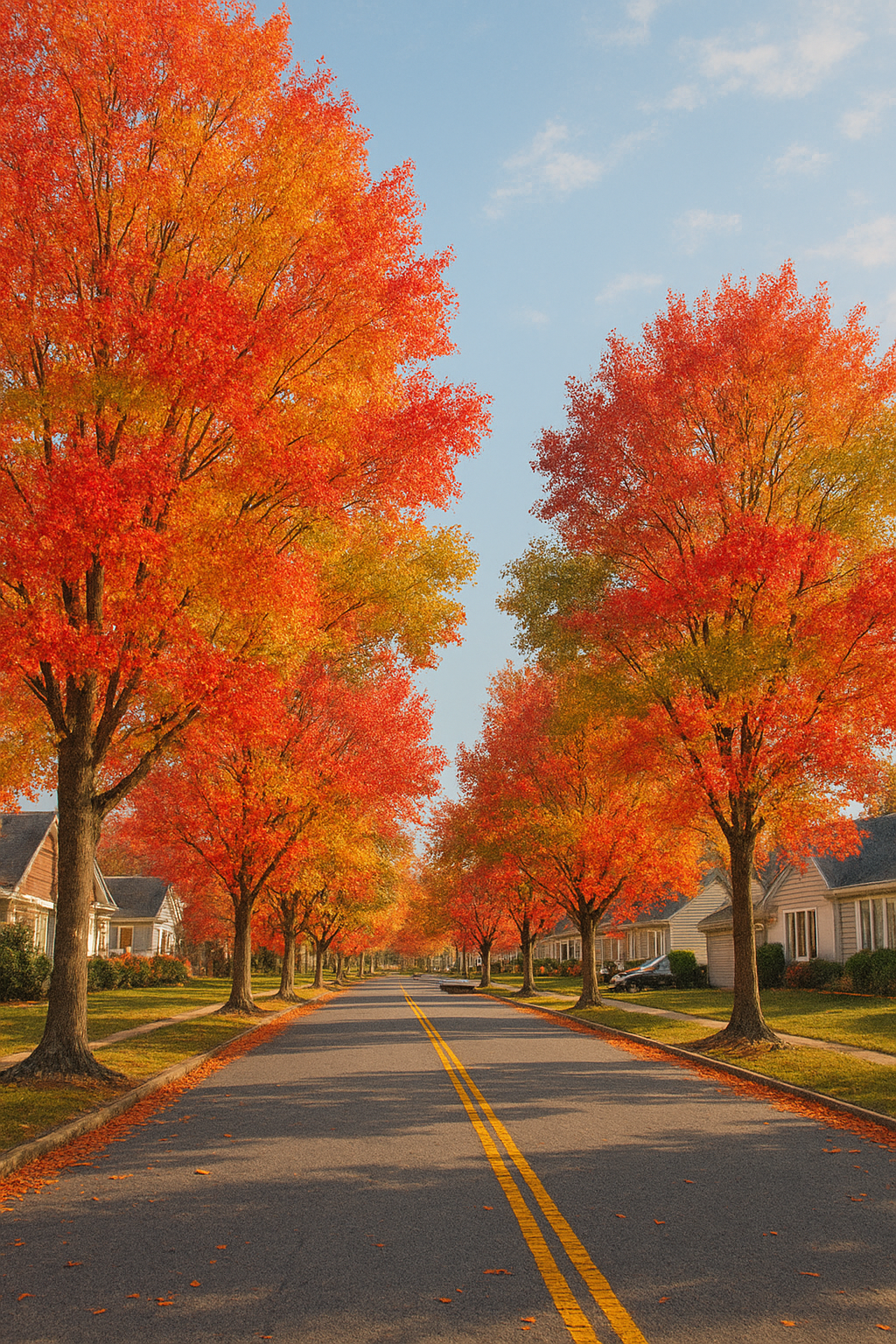American Suburbia in Autumn