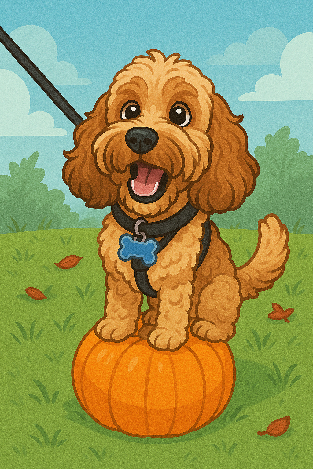 Dog on a pumpkin