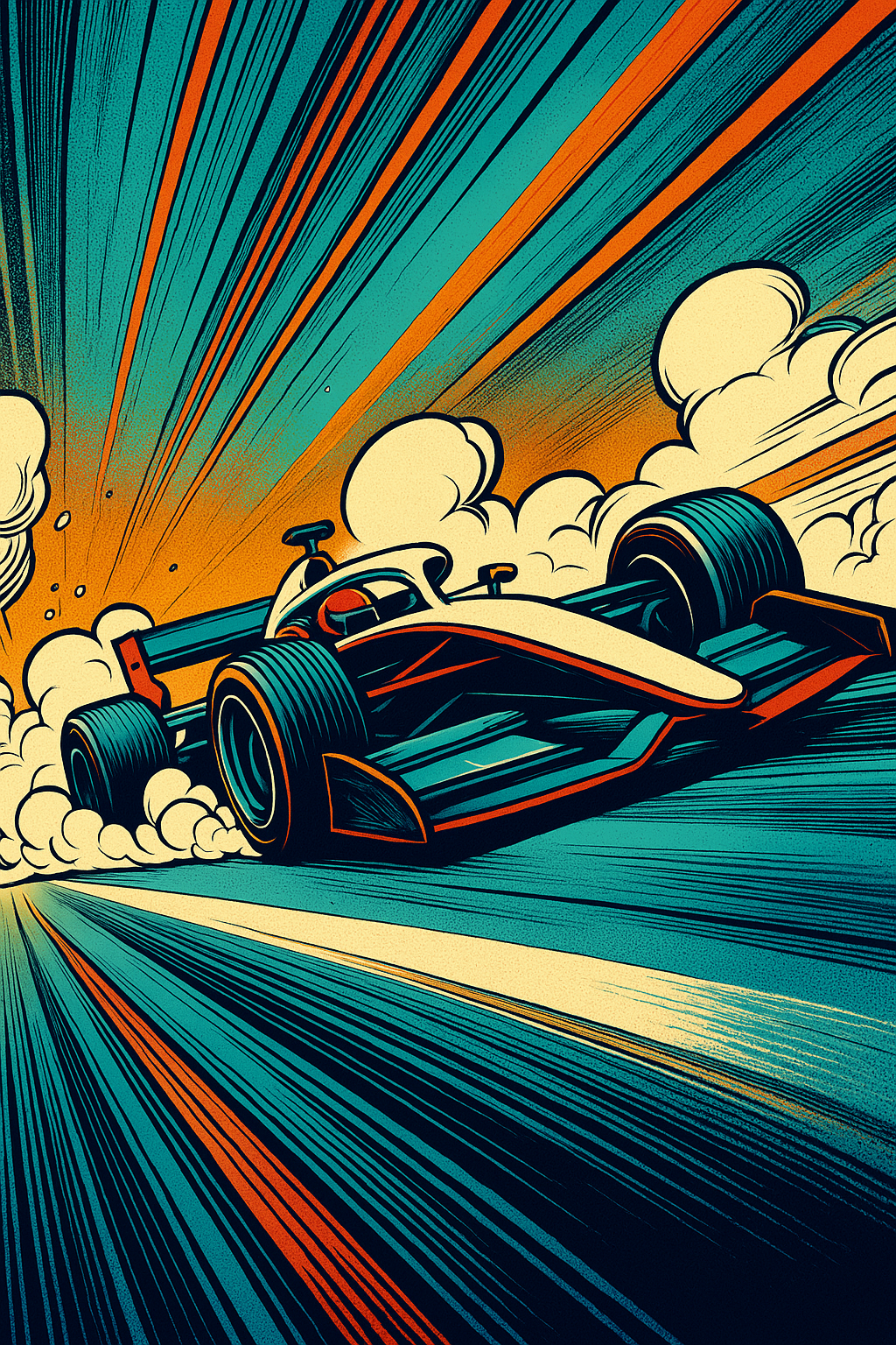 Race Car in a Pop Art Style