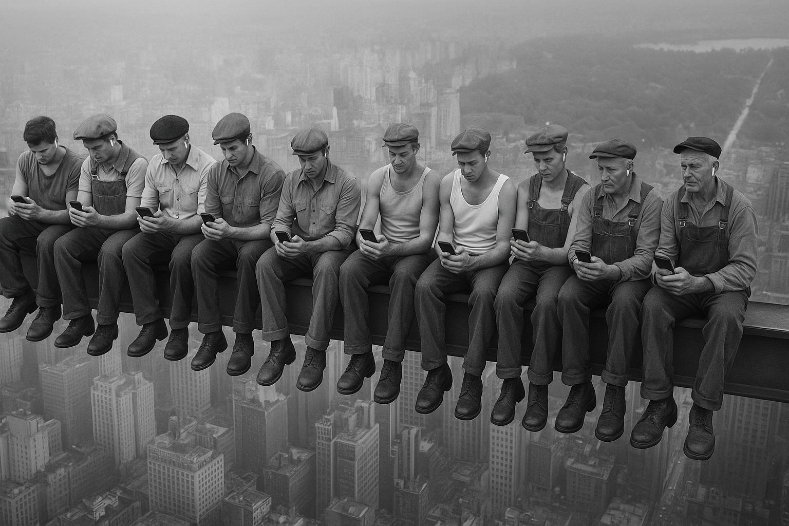 Checking your phone at lunch