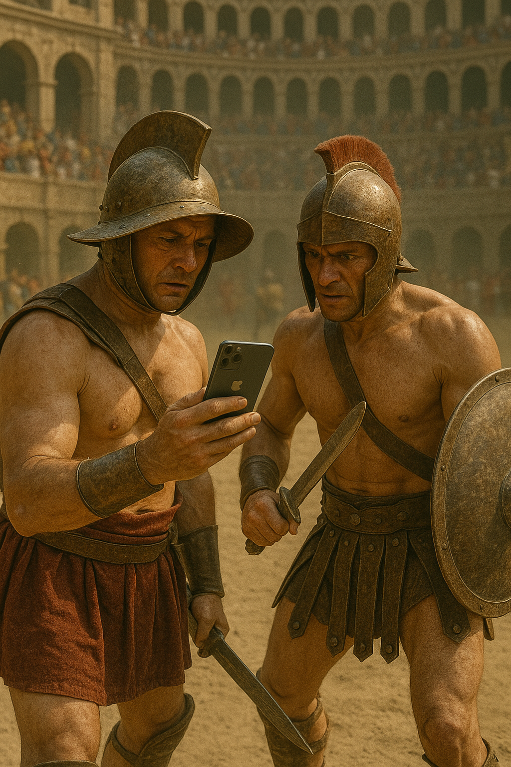 Romans checking around the grounds